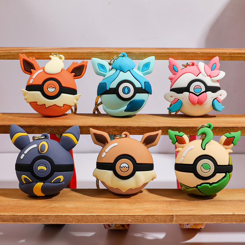 Pokeball Cosplay Prop - 6 Stück Pikachu Cartoon Schlüsselanhänger Glaceon