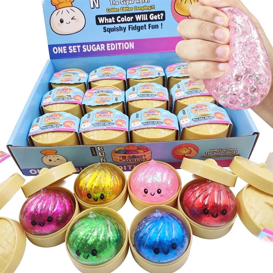 Cosplay Fireball Prop - Glitzer-Dumpling-Squishy mit Box: Sensorischer Dampfgarer aus